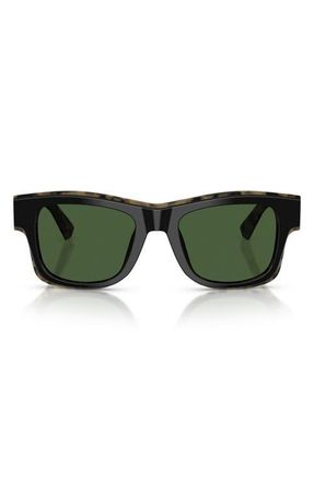 Dolce & Gabbana 52mm Square Sunglasses in Black On Yellow Havana /Green at Nordstrom