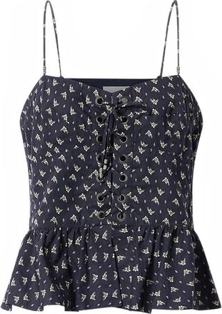 Isabel Marant Dolma top met bloemenprint en veters - Zwart