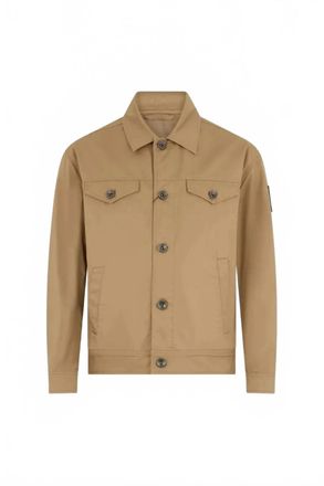 Herno Mens Cotton Flap Pocket Shirt Jacket In Camel