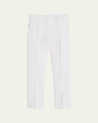 Max Mara Silk Slim-Leg Ankle Cigarette Pants