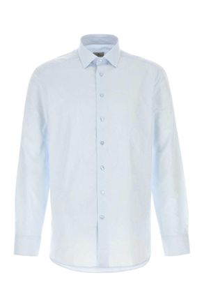 Etro Etro Pastel Light Blue Cotton Shirt