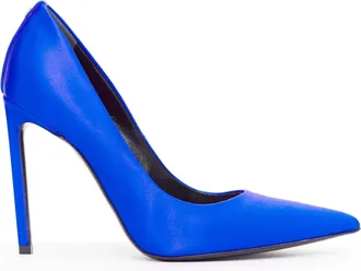 Tom Ford Blue Satin Pointy Front Stiletto Pumps