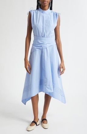 3.1 Phillip Lim Ruched Handkerchief Midi Dress in Oxford Blue at Nordstrom, Size 12
