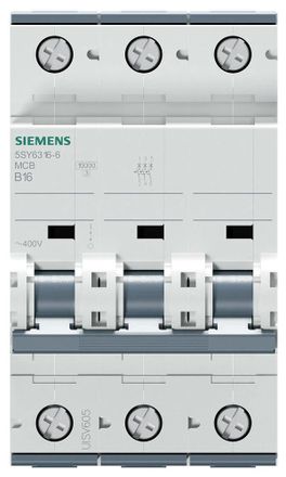 SIEMENS Interruptor Autom&aacute;tico 400v 6ka, 3 Polos, B, 16a, T=70mm, 5sy63166