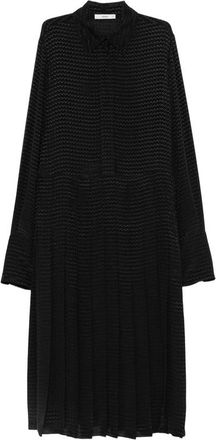 Fendi Pleated Zigzag-pattern Midi Dress
