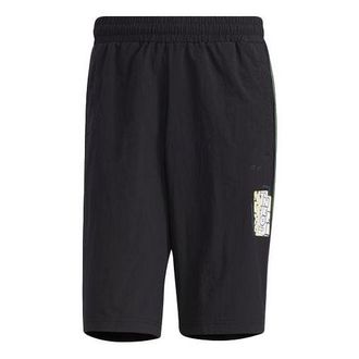 adidas neo Graffiti Pattern Printing Shorts Black GP4833