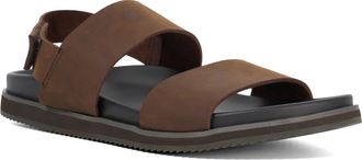Dune London Mens Idealistic - Utilitarian Strap Leather Sandals - Brown - Size UK 11