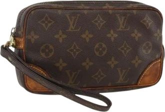 Louis Vuitton Pre-owned Clutches, female, Brown, Size: ONE SIZE Pre-owned Monogram Clutch Bag