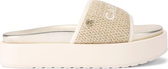 Carvela Womens Sorrento Flatform Sandals - Beige Fabric - Size UK 8