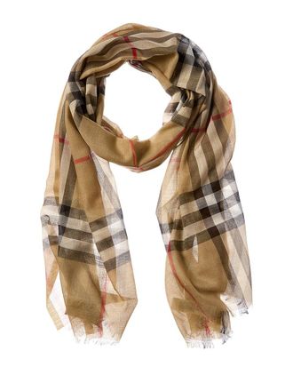 Burberry Dnu Pack Burberry Check Print Wool & Silk-Blend Scarf