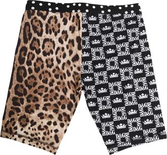 Dolce & Gabbana Mens Multicolor Patterned Cycling Bike Shorts Underwear Elastane Nylon