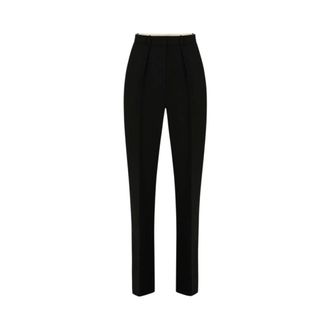 Elisabetta Franchi Pantaloni in Cr&ecirc;pe con Pinces - - Trousers - Donna - Nero - M