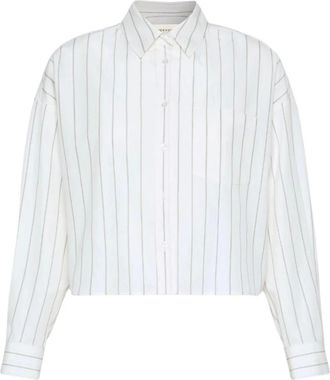 Max Mara Camisa de algod&oacute;n con espalda en contraste - Blouses & Shirts - Mujer - Blanco - S