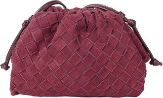 Tiffany & Fred Woven Suede Mini Drawstring Crossbody Bag