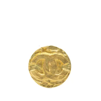 Chanel Tweedehands Cc Goud Vergulde Ronde Broche