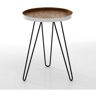 Oresteluchetta Mesa De Centro De Bamb&uacute; Y Metal Dise&ntilde;o Moderno Temaki