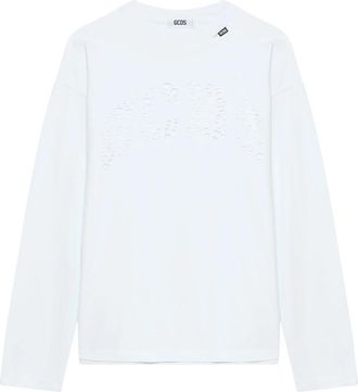 GCDS Logo Layered Longsleeves T-Shirt - Heren - Longsleeves - Wit - M - Katoen - Tops