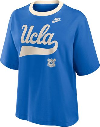 Nike UCLA Legacy Fight Song Boxy Nike Womens College T-Shirt in Blue | 01CM0F1DUCV-U0X