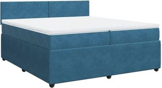 vidaXL Cama Box Spring Con Colch&oacute;n Terciopelo Azul 200x200 Cm Vidaxl