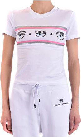 Chiara Ferragni Stijlvol T-shirt - Dames - T-shirts - Wit - XS - Katoen - Tops