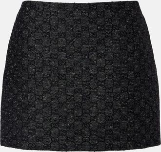 Gucci Minigonna in misto lana GG