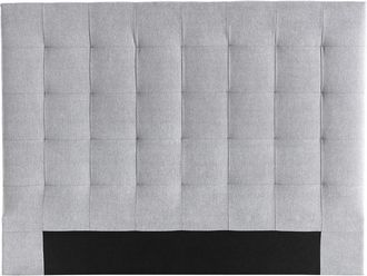 Miliboo Testiera del letto imbottita in tessuto grigio 160 cm HALCIONA