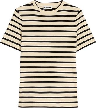 Jil Sander Tops, Dames, Veelkleurig, XS, Katoen, Cotton Crew-Neck T-Shirt