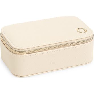 Nordstrom Initial Rectangular Jewelry Box in O- Cream- Gold at Nordstrom Rack