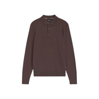 HUGO BOSS H-Lancione Polo - Heren - Tops - Bruin - Maat: 2XL Wol