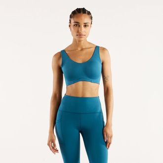 New Balance Donna NB RC Bra in Blu, Maglia di Poliestere, Taglia XL