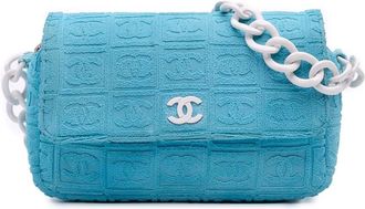 Chanel Borsa a spalla Sport Line Flap in spugna 2002-2003 - Bianco