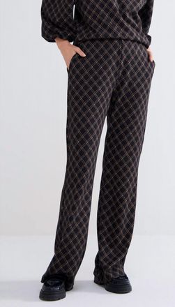 Summum Jacquard Plaid Pants In Black