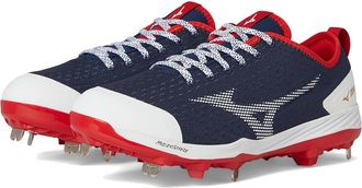 Mizuno Dominant 4 Baseball Cleats Mens Shoes Navy/Red : 7.5 D - Medium, Synthetic/Textile