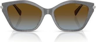 Michael Kors 54mm Catskills Irregular Sunglasses in Grey Denim /Brown Blue at Nordstrom