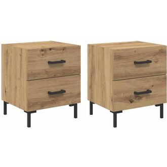 vidaXL Bedside Cabinet with Drawer 2 pcs Artisan Oak 40 x 35 x 47.5 cm vidaXL