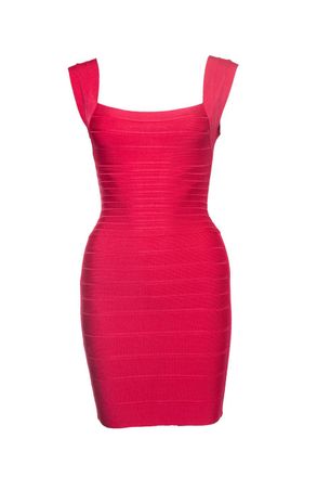H&eacute;rve L&eacute;ger Fuchsia Zoe body con stretch dress