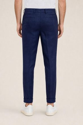 Brunello Cucinelli Linen-Wool Blend Trousers - Blue
