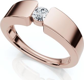 Pompeii3 Mens 1/4Ct Diamond Solitaire Wedding/Anniversary Ring 14k Gold or Pt Lab Grown