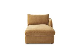 Castlery Ollie Storage Right Arm Chaise, Mustard Brown, Removable Covers, Gaslift Storage for Home Office