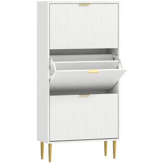 HOMCOM Zapatero estrecho 60x24x122.5 cm blanco