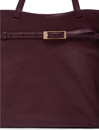 Anine Bing Grained Calf Leather Tote Bag - Red