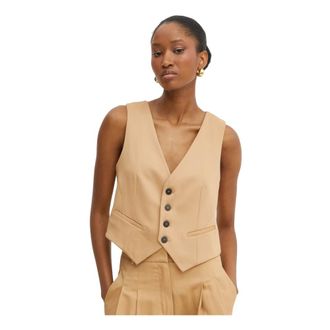 Forte_Forte Dames, Jassen, Beige, Maat: S Zijde