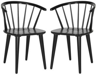 Safavieh Set de 2 sillas de comedor en madera de caucho negra