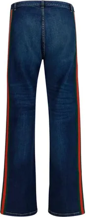 Gucci Mens Blue Cotton Flared Jeans Clothing