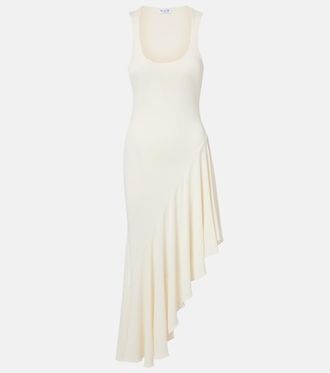 Alaia Asymmetric jersey midi dress