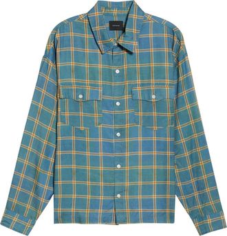 PacSun Intel Plaid Flannel Button-Up Shirt in Multi at Nordstrom, Size X-Large
