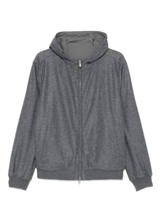 Fedeli Start zip-up hoodie - men - Cashmere/Polyester - 52 - Grey
