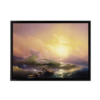 Artery8 Ivan Aivazovsky The Ninth Wave Framed Canvas Wall Art Print | Size: W24 x H32