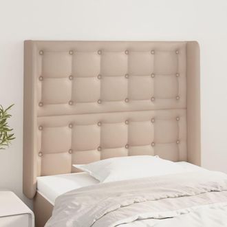 vidaXL Cabecero Con Orejas Cuero Sint&eacute;tico Capuchino 103x16x118/128 Cm Vidaxl