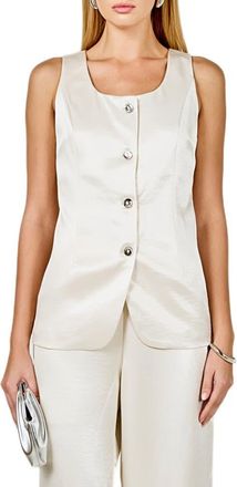 endless rose Satin Vest in Ivory at Nordstrom, Size X-Small